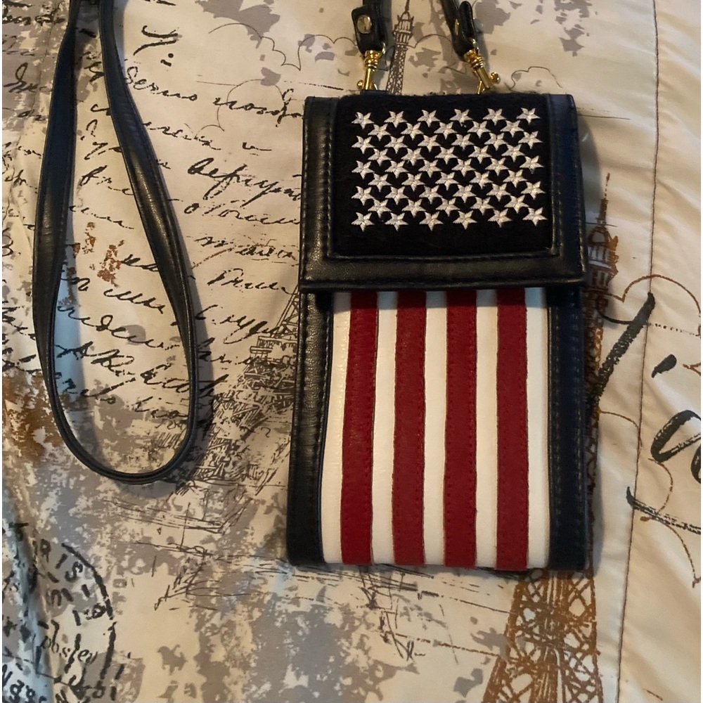 Stars and Stripes Red White and Blue Crossbody Wallet